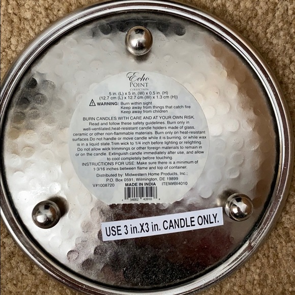 Beautiful silver hammered candle holders - Picture 3 of 3